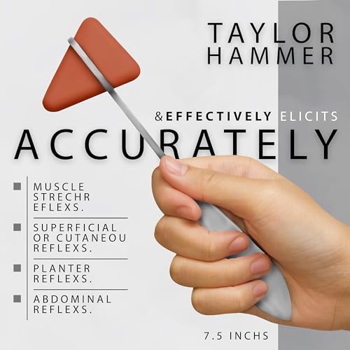 ASA TECHMED Premium 7 Piece Silver Diagnostic Kit - Taylor Hammer, Measuring Tape, Tuning Forks, Bandage Scissors, Pupil Gauge Penlight, Snellen Eye Chart (Silver) - Image 3