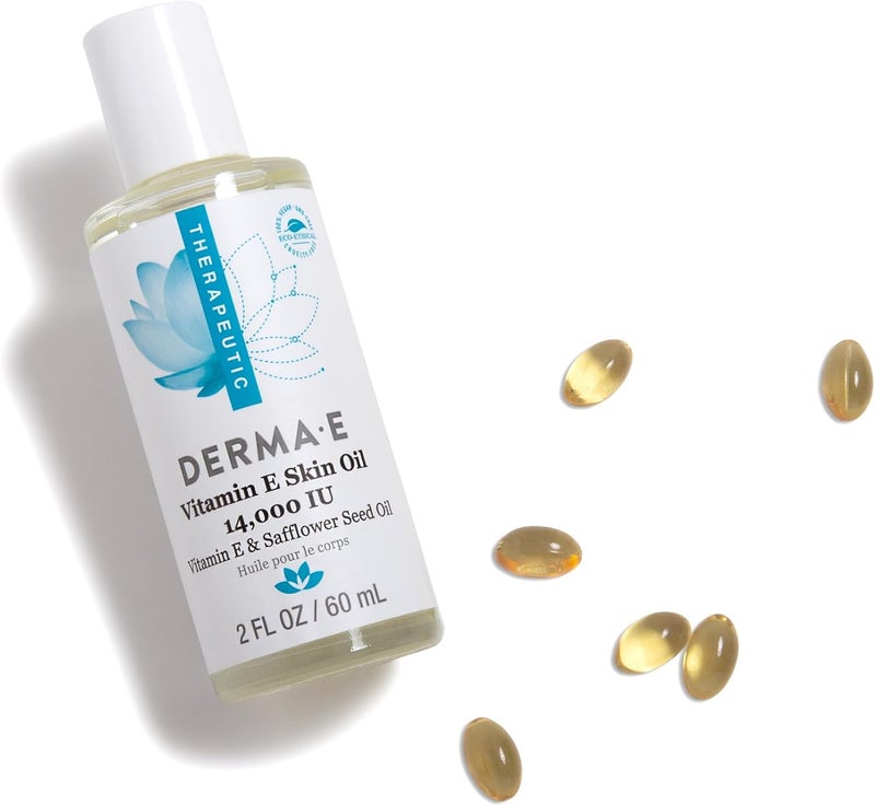 derma-e زيت الجلد العلاجي من ديرما إي بفيتامين E 14,000 وحدة دولية - 60 مل (2 أونصة) زيت مرطب للوجه - Image 5