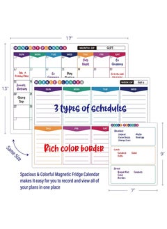 Kidepoch 3 Packs Dry Erase Fridge Calendar with 17x13 Inch Magnetic Fridge Calendar and Weekly Planner, 7x9 Inch Daily Organizer, Premium Whiteboard Calendar Set for Refrigerator  - Image 5