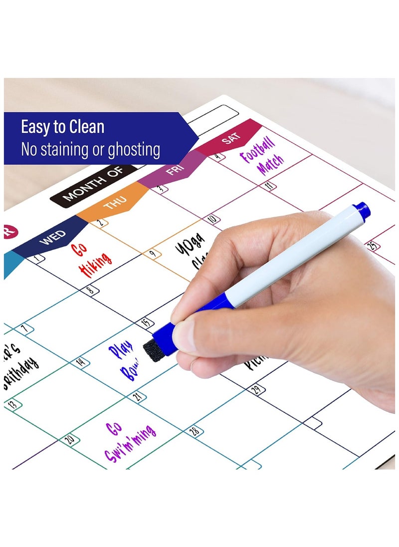 Kidepoch 3 Packs Dry Erase Fridge Calendar with 17x13 Inch Magnetic Fridge Calendar and Weekly Planner, 7x9 Inch Daily Organizer, Premium Whiteboard Calendar Set for Refrigerator  - Image 4