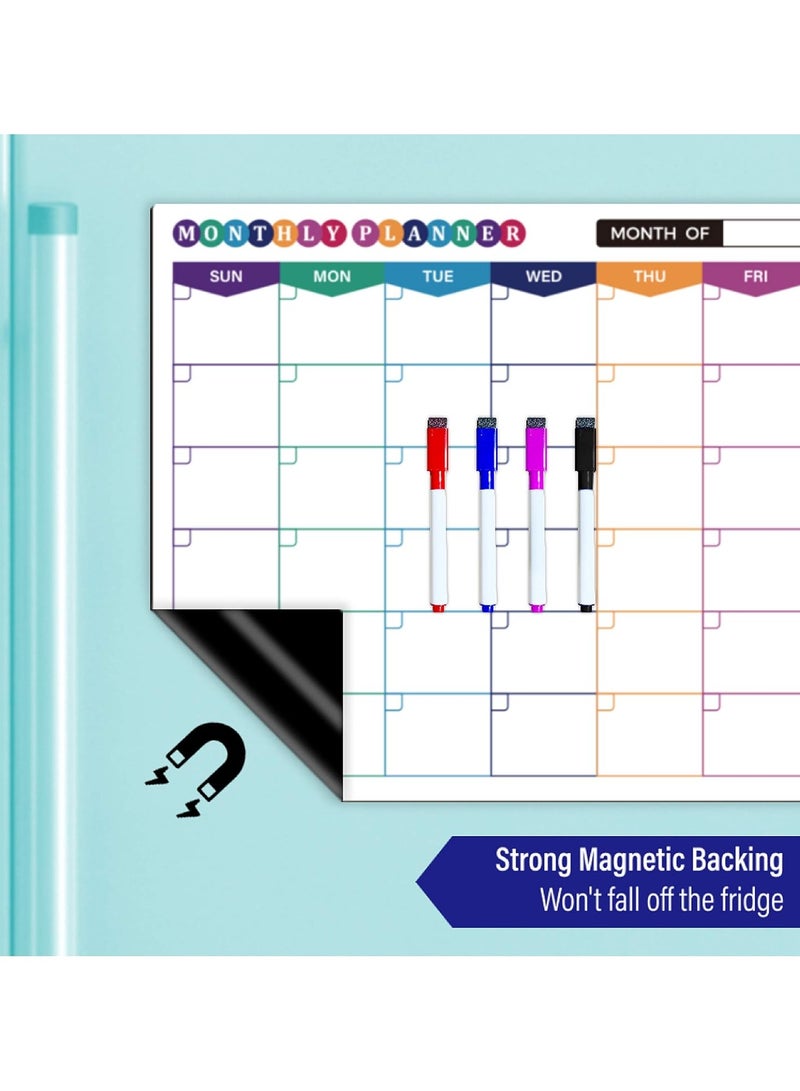 3 Packs Dry Erase Fridge Calendar with 17x13 Inch Magnetic Fridge Calendar and Weekly Planner, 7x9 Inch Daily Organizer, Premium Whiteboard Calendar Set for Refrigerator