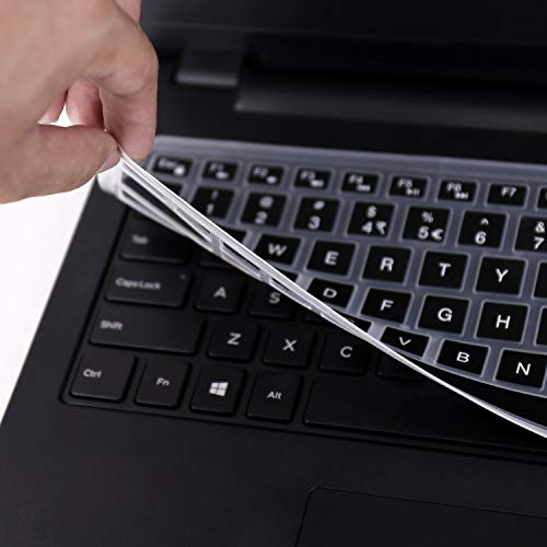 Saco Chiclet Keyboard Skin for Dell Inspiron 3552 15.6-inch Laptop - Black with Clear - Image 2