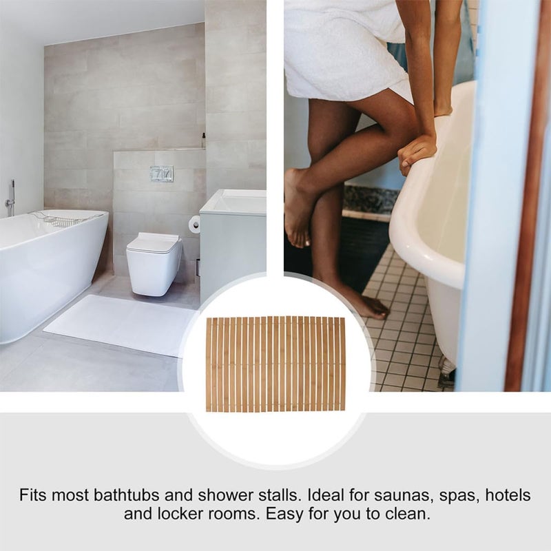 Garneck Non-Slip Shower Mat 40x60cm, Bathroom Floor Cushion Rug with Water-Resistant Surface, Household Decorative Foot Pad for Hotel and Indoor Bath Use - Image 5