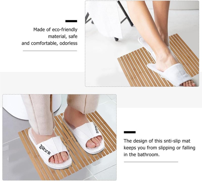 Garneck Non-Slip Shower Mat 40x60cm, Bathroom Floor Cushion Rug with Water-Resistant Surface, Household Decorative Foot Pad for Hotel and Indoor Bath Use - Image 4