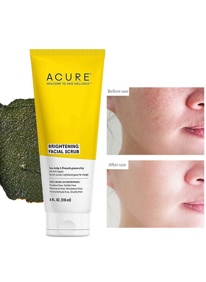 Acure - Brightening Facial Scrub, Facial Exfoliator Scrub 118ml，Removal Natural Organic Face Peeling Exfoliating Moisturizes Face Scrub Exfoliante Cream - Image 1