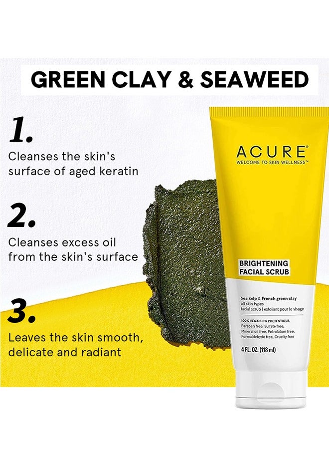 Acure - Brightening Facial Scrub, Facial Exfoliator Scrub 118ml，Removal Natural Organic Face Peeling Exfoliating Moisturizes Face Scrub Exfoliante Cream - Image 1