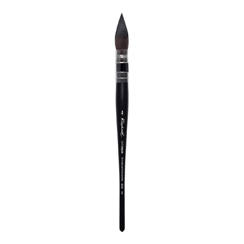 Raphael SoftAqua Synthetic Squirrel Watercolor Brush, Quill, 4, Black - Image 1