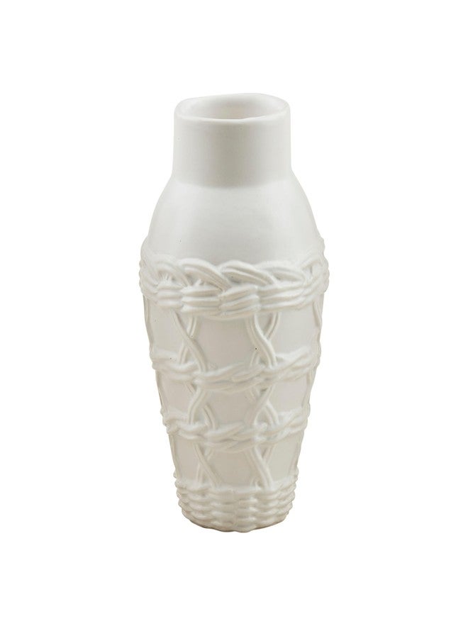 Mud Pie Woven Ceramic Vase, Sleeve, 5.5" x 3.25