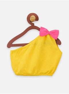 LILPICKS One Shoulder Bow Detail Crop Top and Printed Skirt Set by Styli  - Image 2