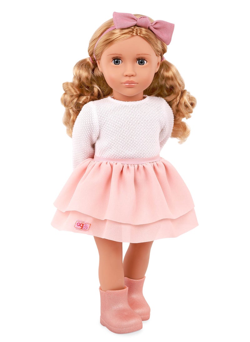 Our Generation - Effie 18 Inch Fashion Doll Pink Bow & Skirt Outfit Fun Dress-Up And Imaginative Play Soft Body With Movable Limbs, Fabric Clothing Age 3 Years And Up - Image 1