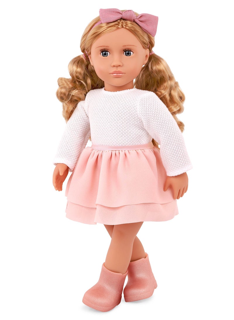 Our Generation - Effie 18 Inch Fashion Doll Pink Bow & Skirt Outfit Fun Dress-Up And Imaginative Play Soft Body With Movable Limbs, Fabric Clothing Age 3 Years And Up - Image 1