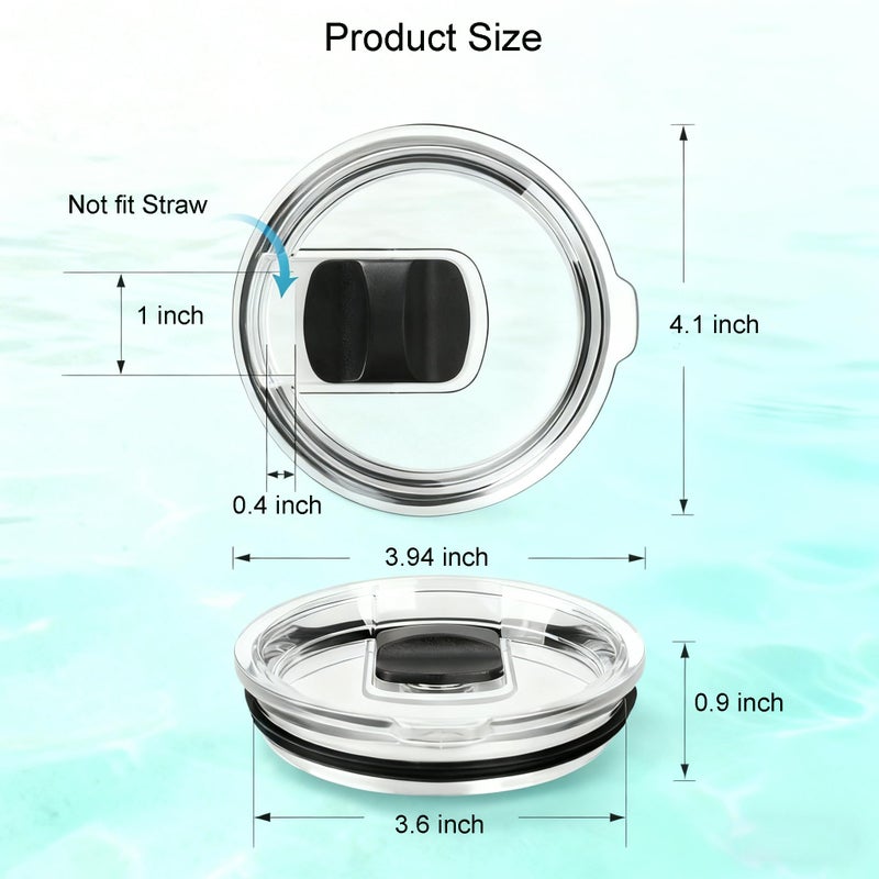 PDEEY Magslider Lids Replacement for Yeti 32 oz / 30 oz Tumbler - BPA Free, Splash Resistant, 2PCS - Image 2