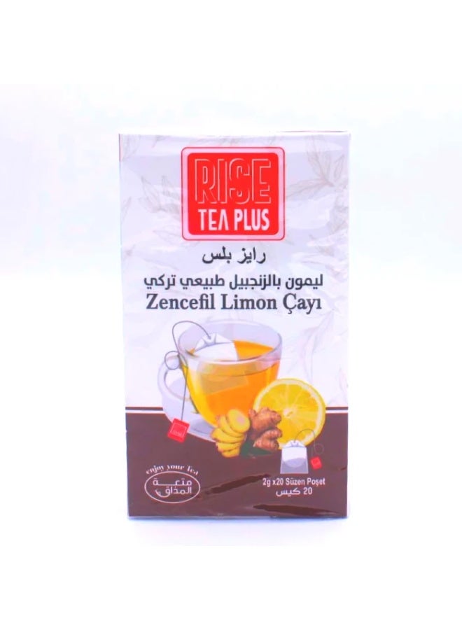 RISE Turkish Natural Lemon and Ginger Herbal Tea, 20 Sachets - Image 2