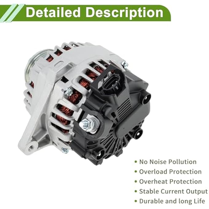 HOPESPANNER Automotive Car Alternator for Hyundai Elantra 2011-2017 High Output 90A 12V 1 Pc No.373002E200 - Image 3