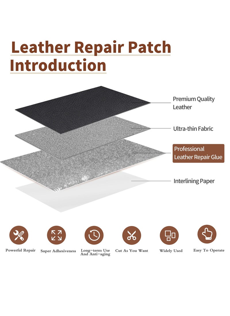 KASTWAVE - Leather Repair Tape, Patch Kit Light Gray 3 x 60 inch Leather Repair Patch Self Adhesive for Furniture, Couch, Sofa, Car Seats,Computer Chair, Vinyl Repair Kit - Image 1