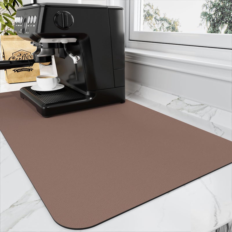 HotLive Coffee Mat Absorbent Hide Stain Rubber Backed Dish Drying Mat for Kitchen Counter Bar Mats for Countertops Accessories Fit Under Coffee Maker Espresso Machine