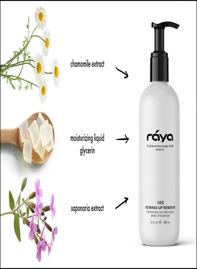 Raya Eye Make-Up Remover 16 oz (105) | Oil-Free, Make-Up Removing Cleansing Fluid | Gently Removes Non-Water-Proof Mascara | Great For Sensitive Skin - Image 2