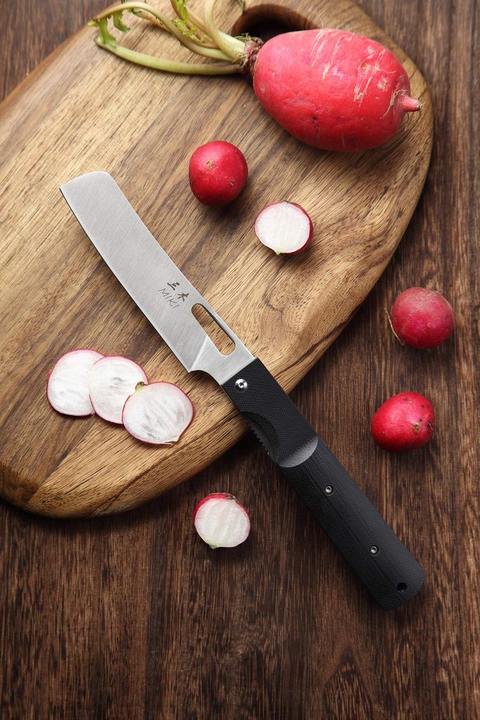 Miki Sharp 440A Stainless Steel Blade Japanese Kitchen Chef Folding Pocket Knife for Outdoor Camping Cooking (Chef Blade) - Image 3
