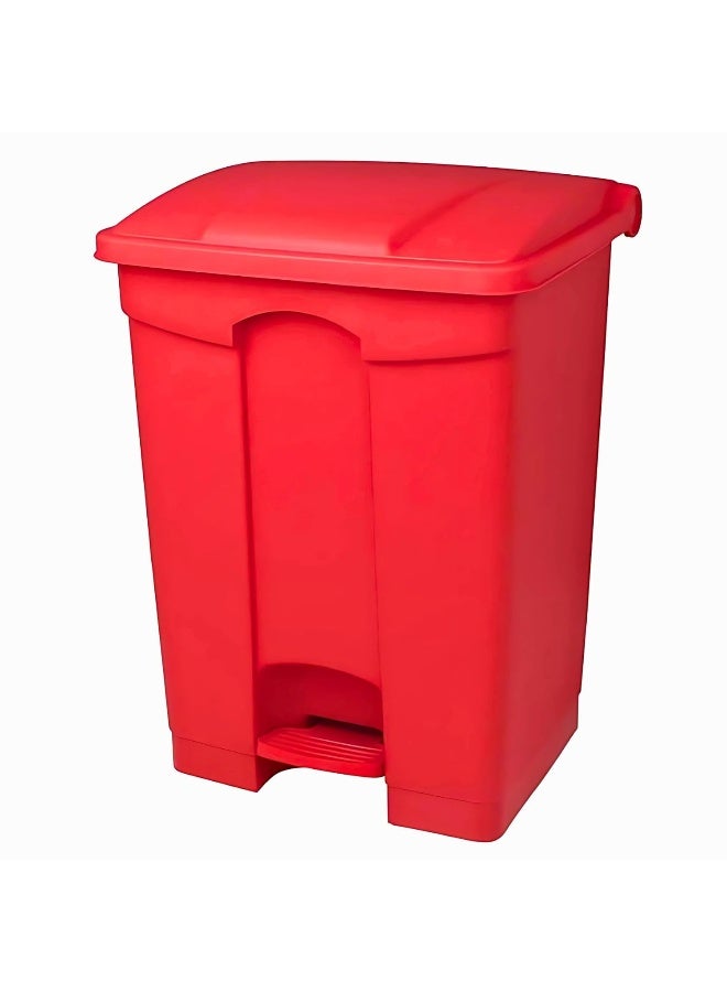 AKC سلة نفايات بدواسة مع غطاء – 30 لتر، 45 لتر، 68 لتر، 87 لتر | رمادي، أصفر، أحمر، أخضر | سلة نفايات بلاستيكية متينة مع دواسة وغطاء (أحمر، 68 لتر) - Image 1