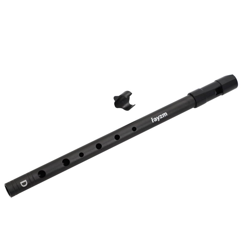 Rayzm Tin Whistle/Irish Whistle, D-Key 6-Hole Aluminum Penny Whistle for Beginners (Black) - Image 1
