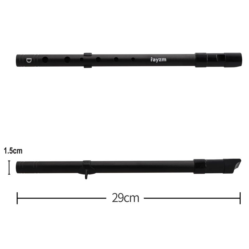 Rayzm Tin Whistle/Irish Whistle, D-Key 6-Hole Aluminum Penny Whistle for Beginners (Black) - Image 2