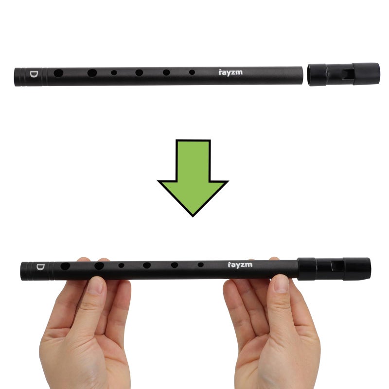 Rayzm Tin Whistle/Irish Whistle, D-Key 6-Hole Aluminum Penny Whistle for Beginners (Black) - Image 4
