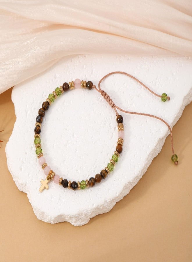 Sistble Easter Gifts, Cross Bracelet for Women, Christian Jesus Bracelet for Women Baptism Gifts for Girl Natural Stone Bracelets Faith Religious Bible Verse Confirmation Gifts for Teenage Girl - Image 4