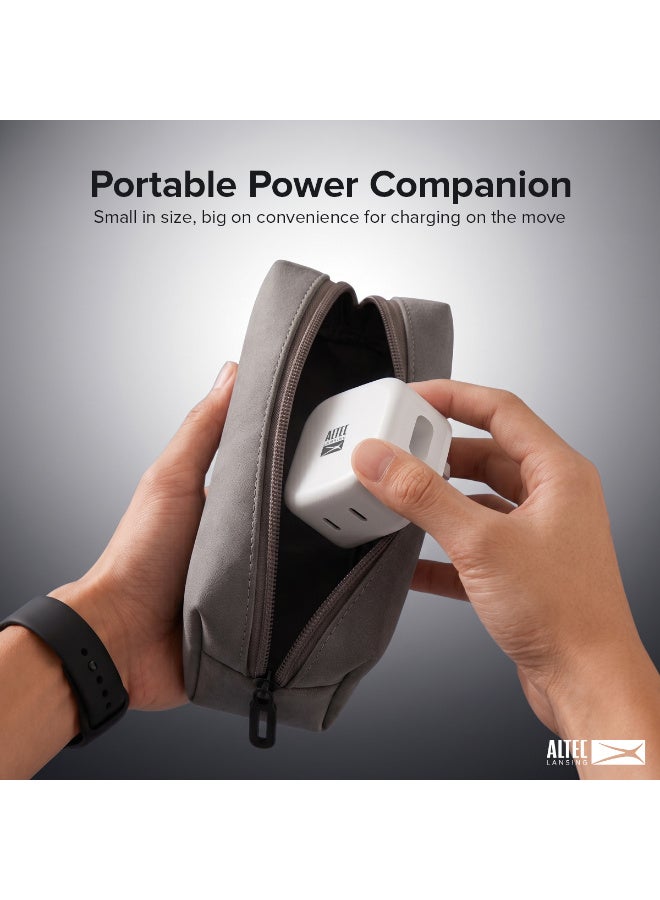 Altec Lansing 45W Dual USB-C Wall Charger, 2-in-1 Power Delivery (PD) Fast Charging Adapter, Compact UK 3-Pin Power Plug for iPhone, iPad, AirPods, Apple Watch, Samsung & All Type-C Devices – White - Image 5