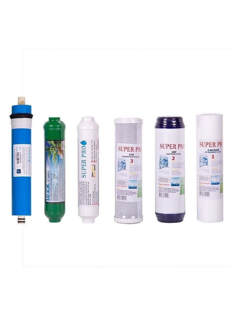 A six-stage filter set for home desalination devices