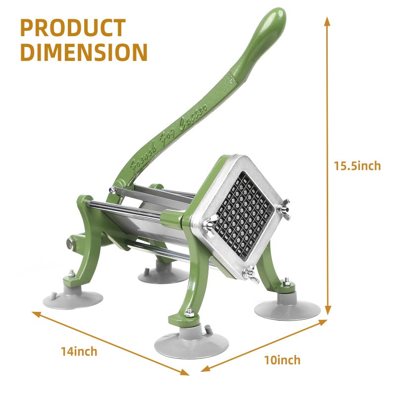 SHSYCER French Fry Cutter Commercial Potato Slicer with Suction Feet Complete Set, Includes 1/4", 3/8",1/2",8 Pieces,6 Pieces - Image 3
