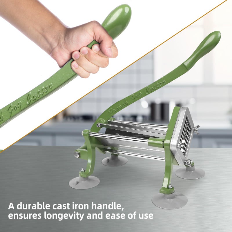 SHSYCER French Fry Cutter Commercial Potato Slicer with Suction Feet Complete Set, Includes 1/4", 3/8",1/2",8 Pieces,6 Pieces - Image 5
