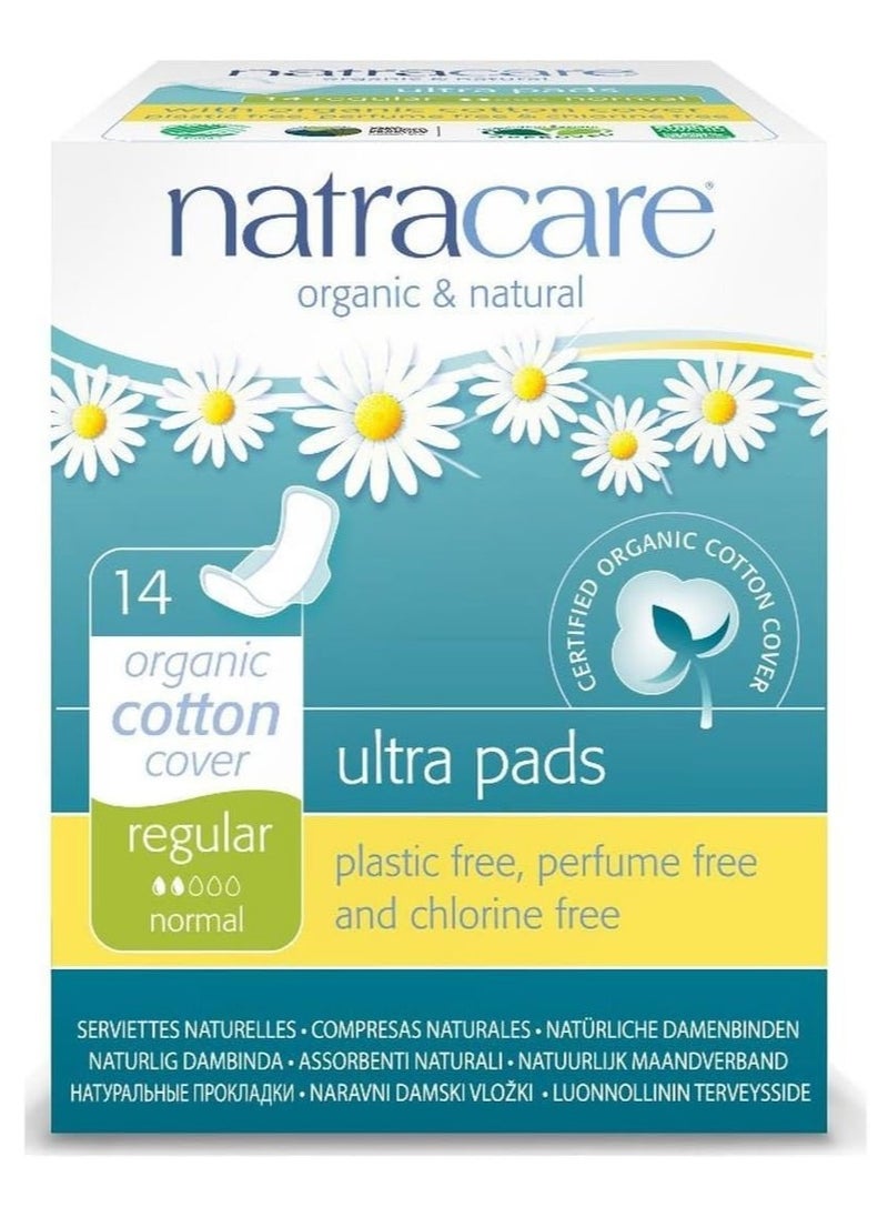 NATRACARE - Natracare Cotton Natural Feminine Ultra Pads Regular With Wings By Natracare 14 Ea 14 Count - Image 1