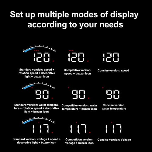 Qivine Head Up Display for Car, 3.5 Inches HUD OBD2 Head-Up Display, Digital Speedometer for Car Hud Display Windshield Used for Overspeed Warning, Battery Voltage, Water Temperature - Image 4