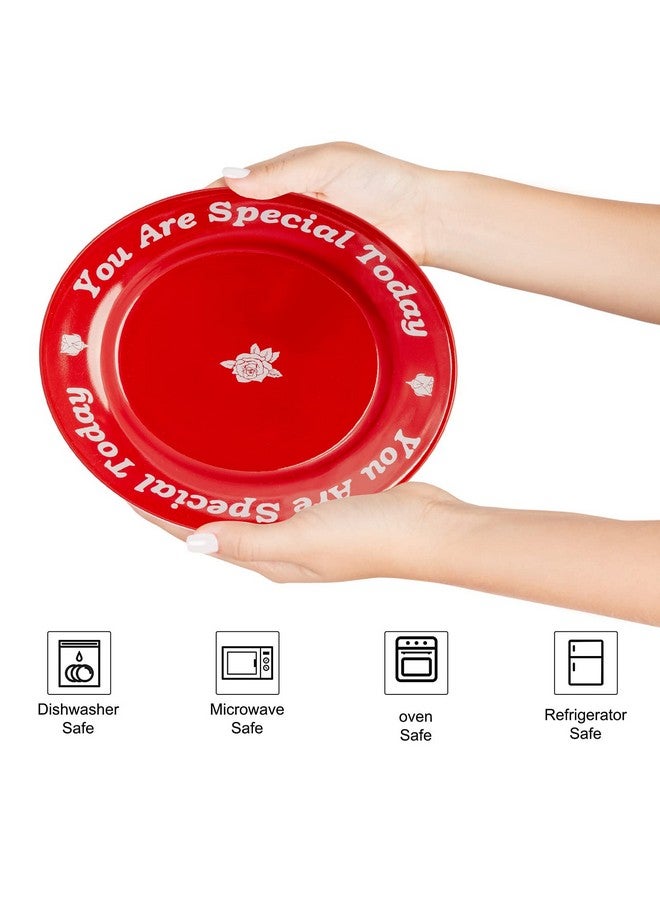 CQNET CQNET You Are Special Today Red Plate, Gift for Birthday/Wedding/Anniversary/Engagements/Holiday/Dinner/Occasions, Home Decor, Ceramic, 10.5" - Image 4