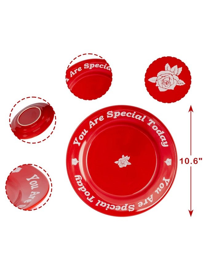 CQNET CQNET You Are Special Today Red Plate, Gift for Birthday/Wedding/Anniversary/Engagements/Holiday/Dinner/Occasions, Home Decor, Ceramic, 10.5" - Image 5