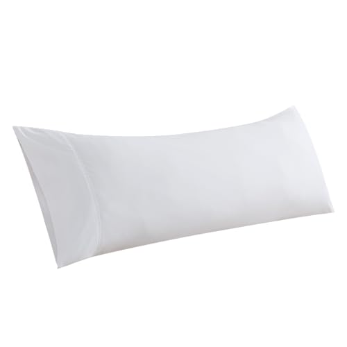 WhatsBedding Body Pillow Cover, Ultra Soft Microfiber Pillowcases, Breathable Long Pillow Case, Envelope Closure - White (20x54 inch) - Image 1