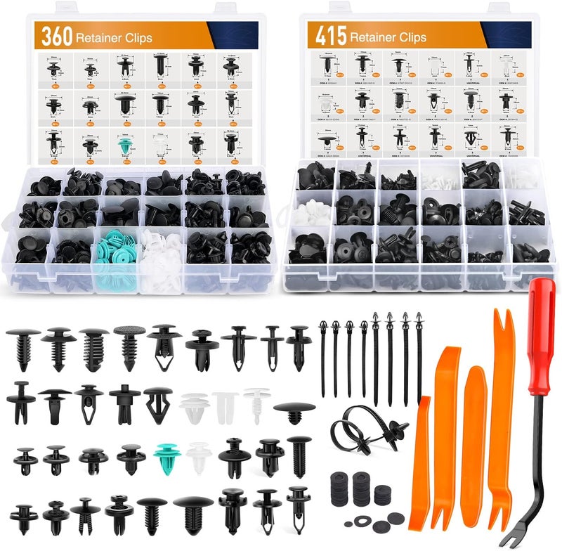 GOOACC 820Pcs Car Push Retainer Clips Auto Fasteners Assortment -36 Sizes Nylon Bumper Fender Rivets and Fasteners Remover for Ford GM Toyota Honda Chrysler BMW Benz Nissan Subaru Audi Mazda - Image 1