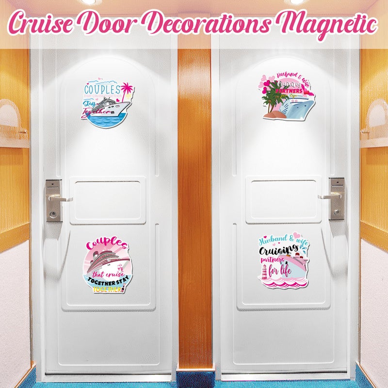 MENIFEND Couple Cruise Door Decorations Magnetic - 4 Pcs Large Cruise Ship Palm Tree Lighthouse Love Heart Husband and Wife Cruise Door Magnets, Anniversary Cruise Door Decor for Ship Cabin Door Fridge - Image 4