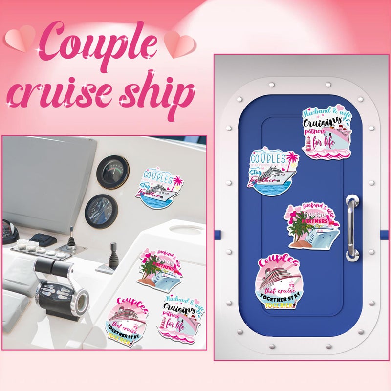 MENIFEND Couple Cruise Door Decorations Magnetic - 4 Pcs Large Cruise Ship Palm Tree Lighthouse Love Heart Husband and Wife Cruise Door Magnets, Anniversary Cruise Door Decor for Ship Cabin Door Fridge - Image 5