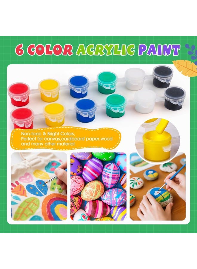 ESRICH 24 Set Acrylic Paint Kit,5in Minis Stretched Canvas with 7.5in Easel,Acrylic Paint Strips,Paint Palettes,Painting Brushes, Mini Canvas and Easel Set for Kids Artists Beginner,Gift - Image 5