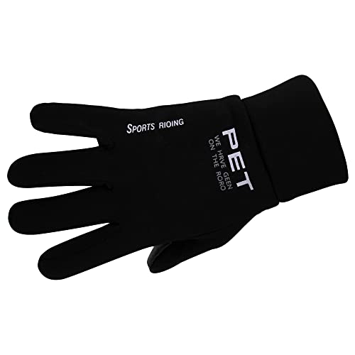 ZaySoo Full Finger Gloves with Touch Screen Feature Sports Roing Print - Black - Image 1