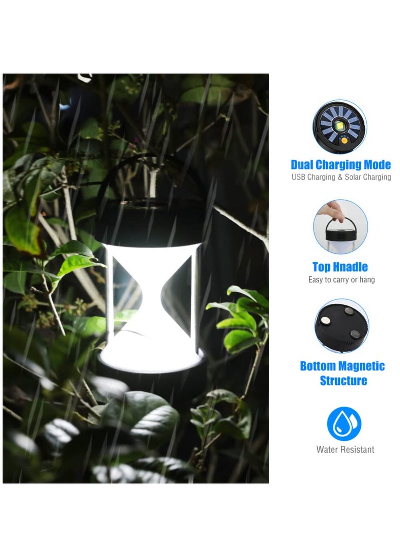 SYOSI LED Camping Lantern, Portable Rechargeable Solar and Battery Powered Camping Lights, 1800mAh Power Bank 4 Light Modes Emergency Lights for Camping, Hiking, Hurricane, Outages - Image 2