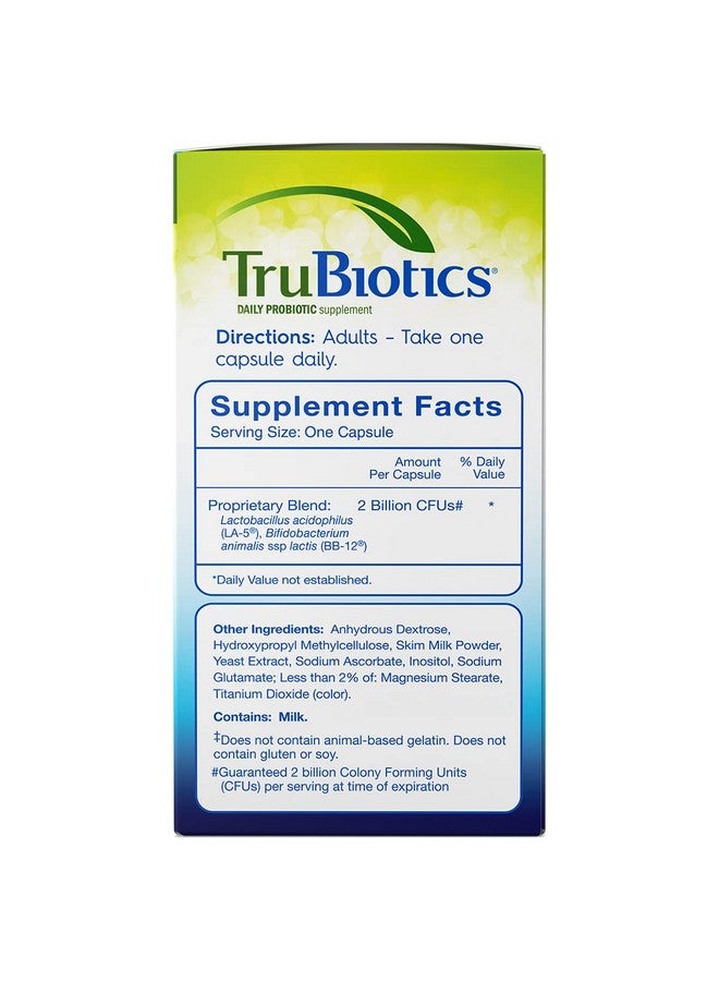 TruBiotics Daily Probiotic 30 Capsules Gluten Free Soy Free Digestive + Immune Health Support Supplement For Men And Women (New Look) - Image 4