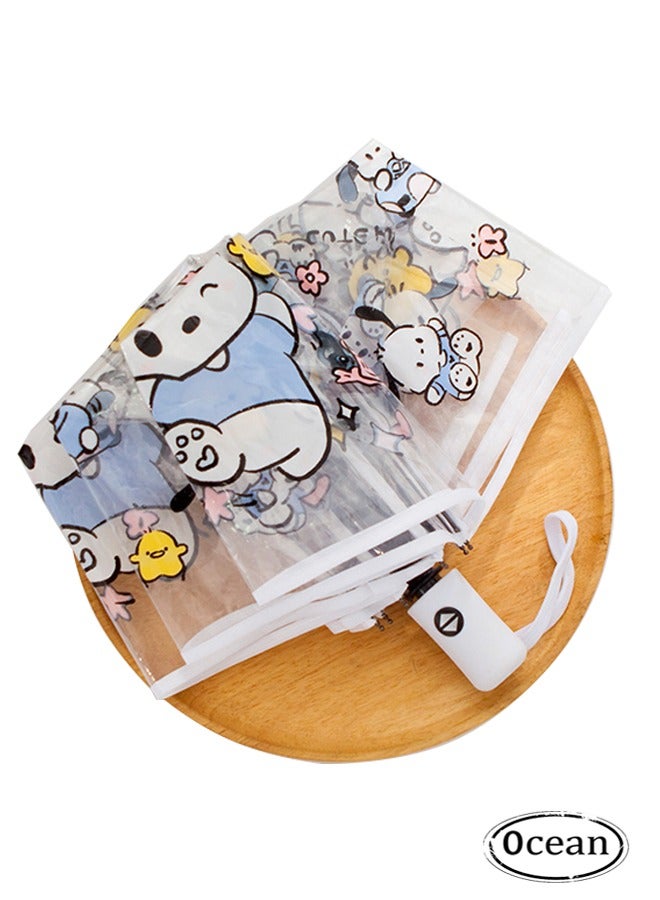 JS Cartoon Animal Automatic Folding Transparent Umbrella - Image 1