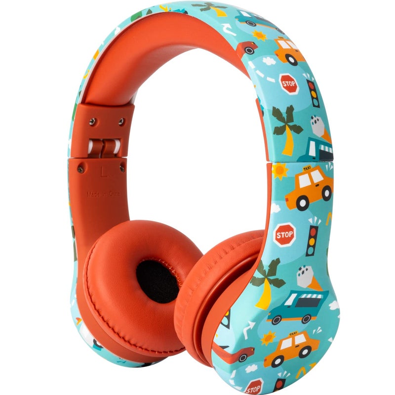 Snug Play+ Kids Headphones â€“ Volume Limited 93dB for Safe Listening â€“ Foldable, Durable Headphones for Toddlers, Boys & Girls â€“ Tangle-Free Cord â€“ Ideal for Travel, School, Tablets - Vroom