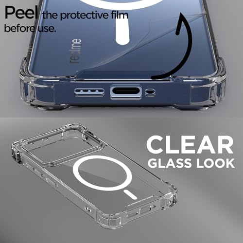 Pikkme Back Cover for Realme P4 5G Mag-Safe Shockproof PC + TPU Protective Case Magnetic Support Bumper Case (Transparent Mag-Safe) - Image 3