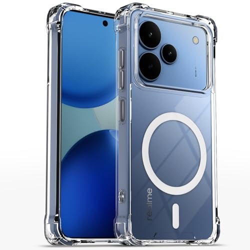 Pikkme Back Cover for Realme P4 5G Mag-Safe Shockproof PC + TPU Protective Case Magnetic Support Bumper Case (Transparent Mag-Safe) - Image 1