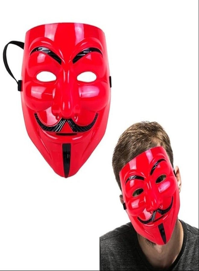 ASBK Multi Color Plastic Cyberpunk Hacker Halloween Christmas and Event Theme party/Cosplay Mask (REd)
