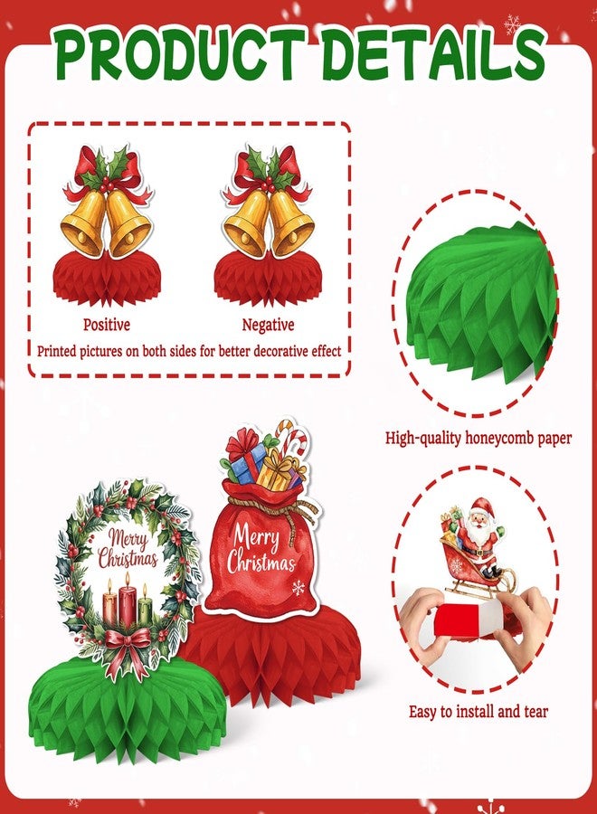 KSKSPE 9 PCS Christmas Decorations,KSKSPE 3D Christmas Theme Party Decor For The Table,Snowman Santa Claus Gift Elements - Image 4