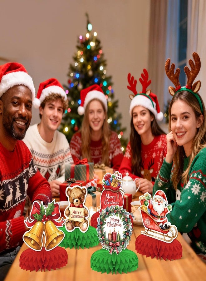 KSKSPE 9 PCS Christmas Decorations,KSKSPE 3D Christmas Theme Party Decor For The Table,Snowman Santa Claus Gift Elements - Image 5